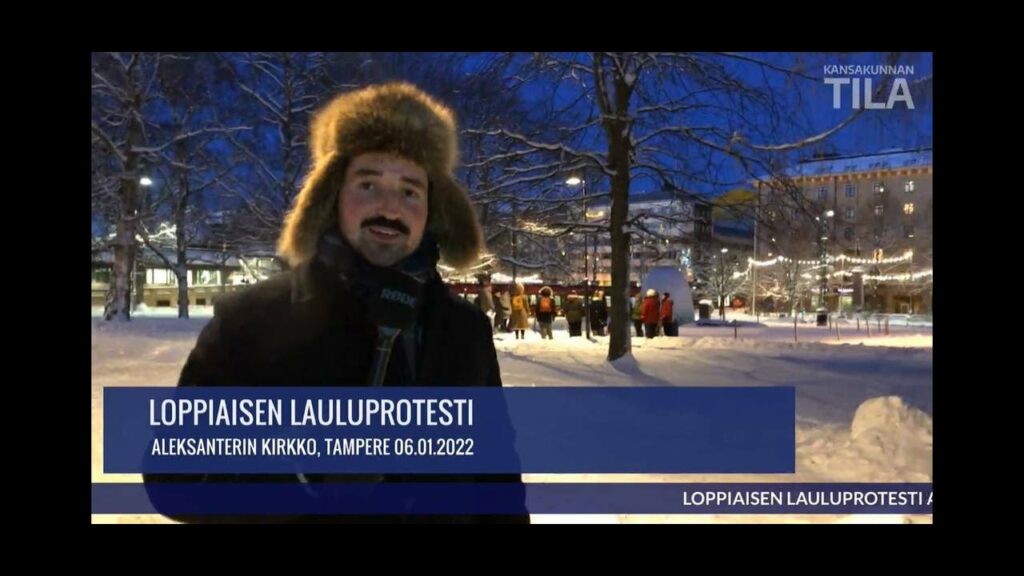 Tampereen lauluprotesti Aleksanterin kirkolla loppiaisena 2022