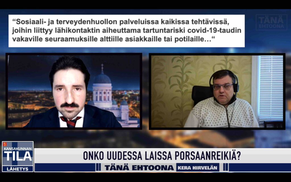 Sote-alojen rokotuspakon porsaanreiät - miten hoitajien kannattaa toimia? / Tänä Ehtoona